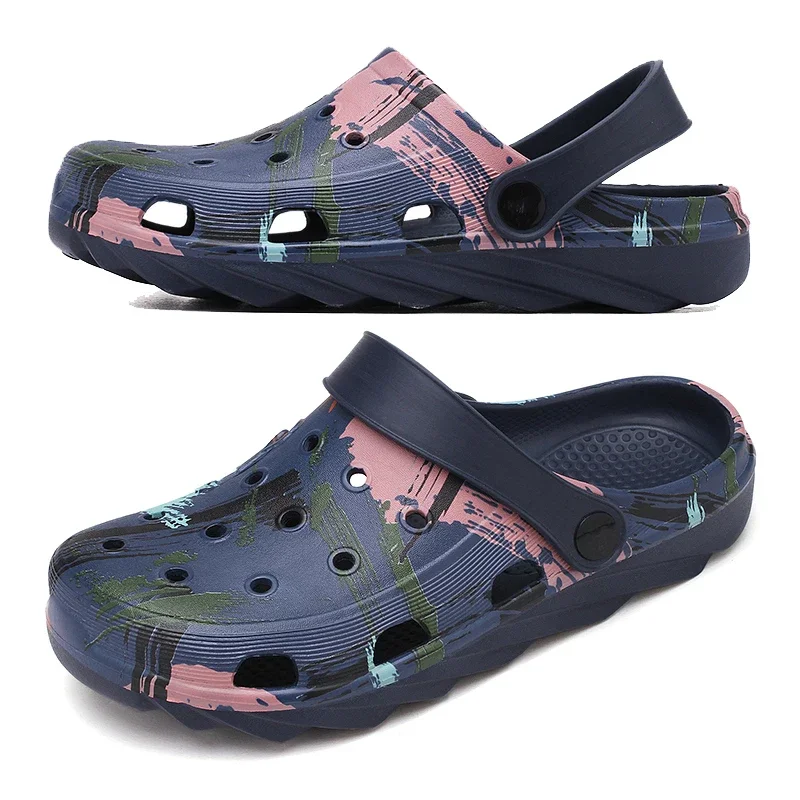 2024 Men's Slippers Camo Outdoor Clog Beach Sandals Men's Soft EVA Indoor Family Slide Flip-flops Hollow  Et Chaussures Sandals