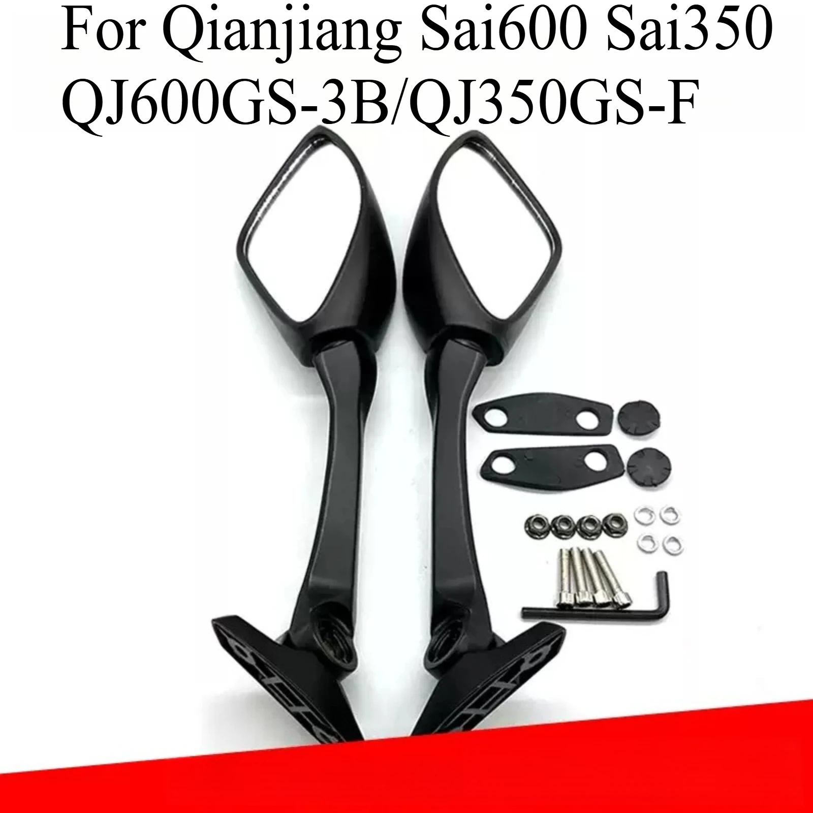 For Qianjiang Sai600 Sai350 QJ600GS-3B/QJ350GS-F Motorcycle Side Rearview Mirror Replacement Reflector Back View Mirror