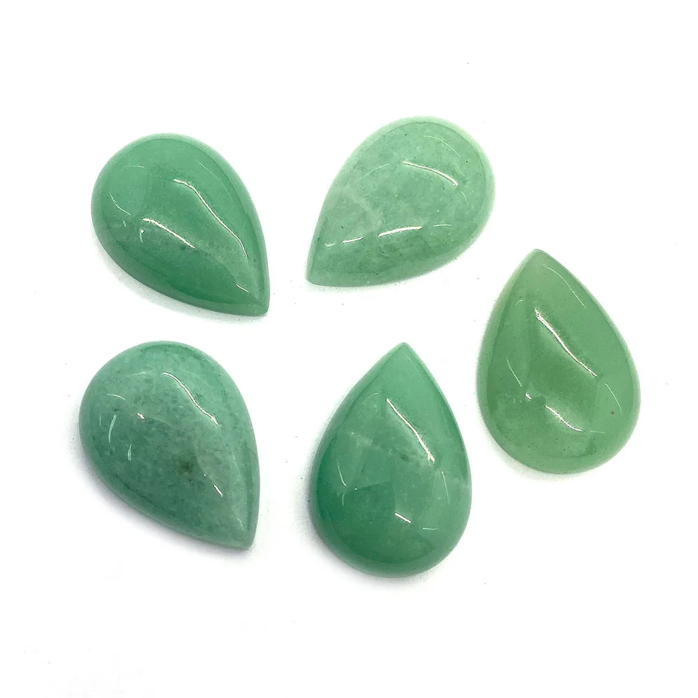 5pcs Natural Stone Charm Green Onyx Cabochon Loose Beads Non-porous 18x25mm Ring Face DIY Jewelry Making  Accessories