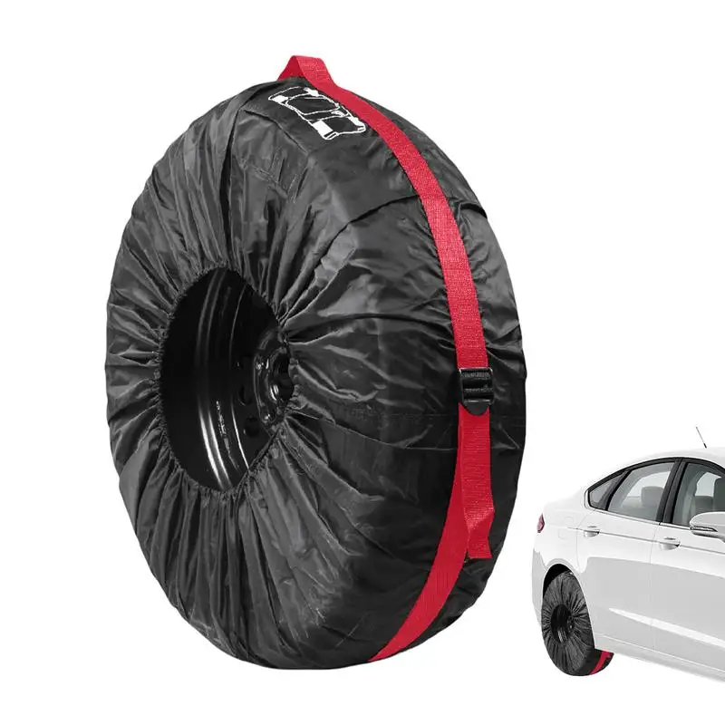 Universal Car Spare Tire Covers Case Auto Wheel Tires Storage Bags 210D Oxford Cloth Dust-proof Protector for 19-23-inch tires