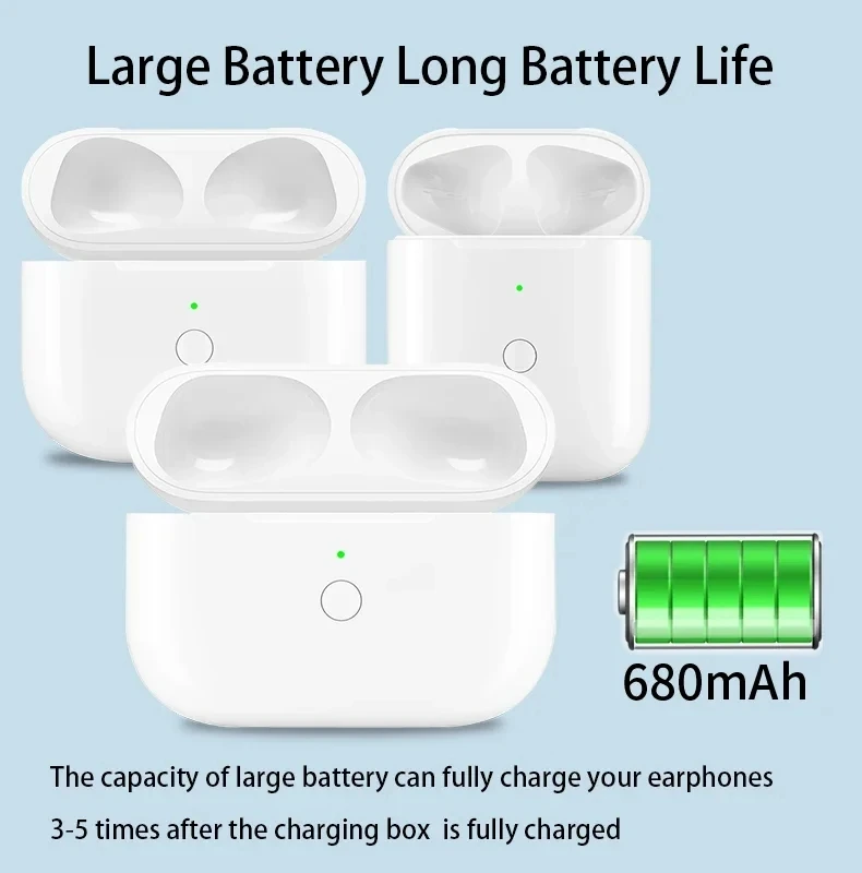 680mAh Battery box Wireless charging case for AirPods Pro 1/2/3