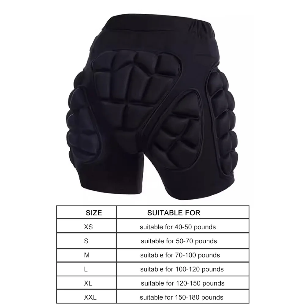 Pantaloni 3D Crash Traspiranti Pattinaggio invernale Protettivo Hip Pad Snowboard Pantaloncini da impatto Sci Pattinaggio su ghiaccio Attrezzatura da snowboard a rotelle