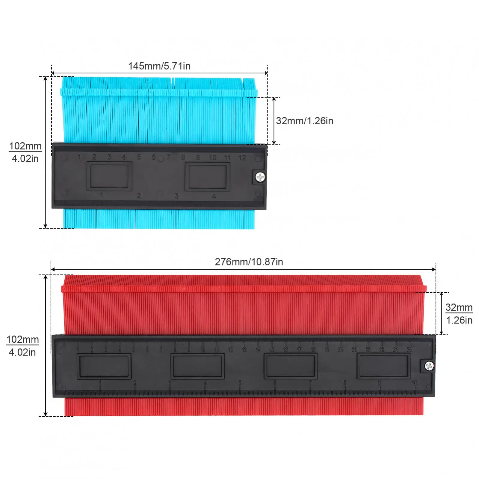 2pcs/set 5 Inch and 10 Inch ABS Irregular Contour for Woodworking Carpeting Product Molding Curvature Multifunctional Sampler