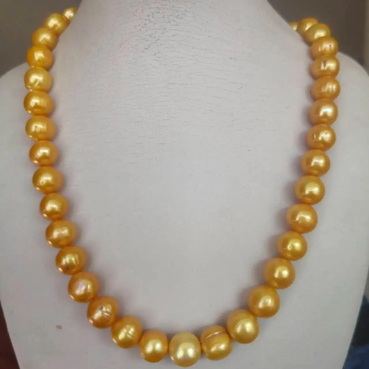 Wholesale of natural seawater pearls 11-12mm Baroque Natural Sea gold Pearl Necklace  18in 54in 36in14k