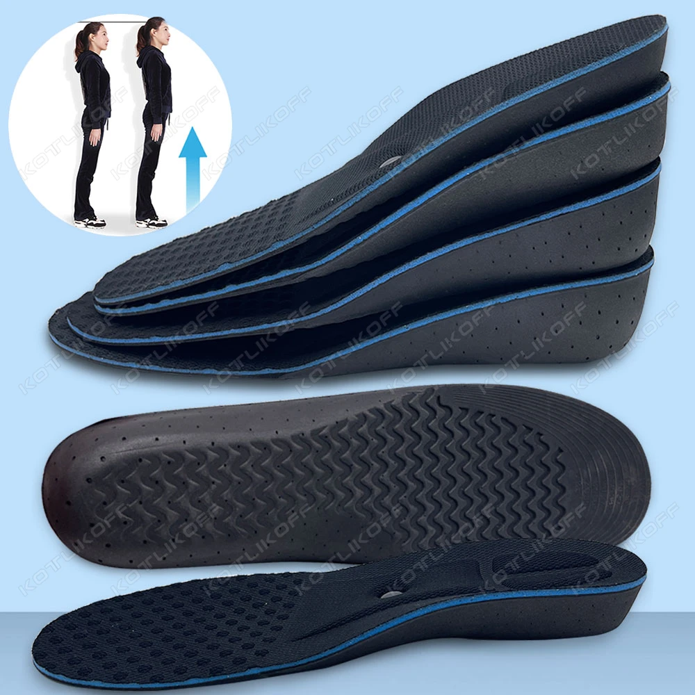 Arch Support Height Increase Insoles For Men Orthopedic Breathable Heel Lifts Shoe Pads Flat Feet Add 2-5CM Height Enhancers