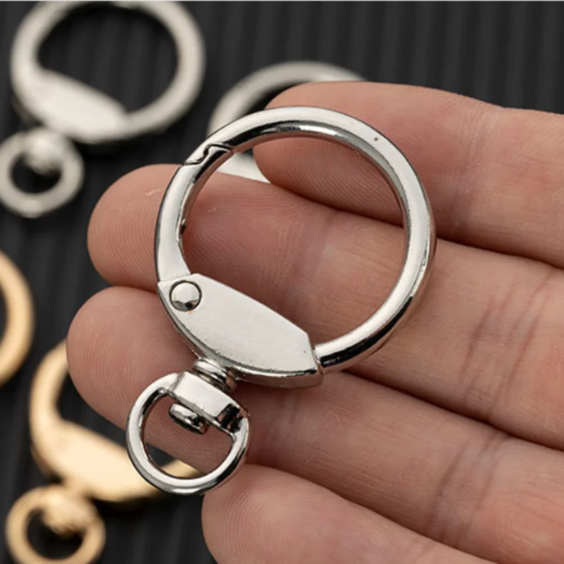 10Pcs Metal O Ring Spring Clasps for DIY Jewelry Openable Round Carabiner Keychain Bag Clips Hook Dog Chain Buckles Connector