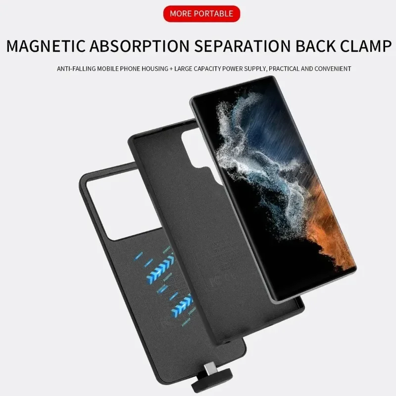 5000Mah Battery Case for Samsung Galaxy S20 FE A51 A71 S22 Ultra Note 8 A50S A13 A21S M31 A31 M31S A30 A20 A50 A60 Charger Cases