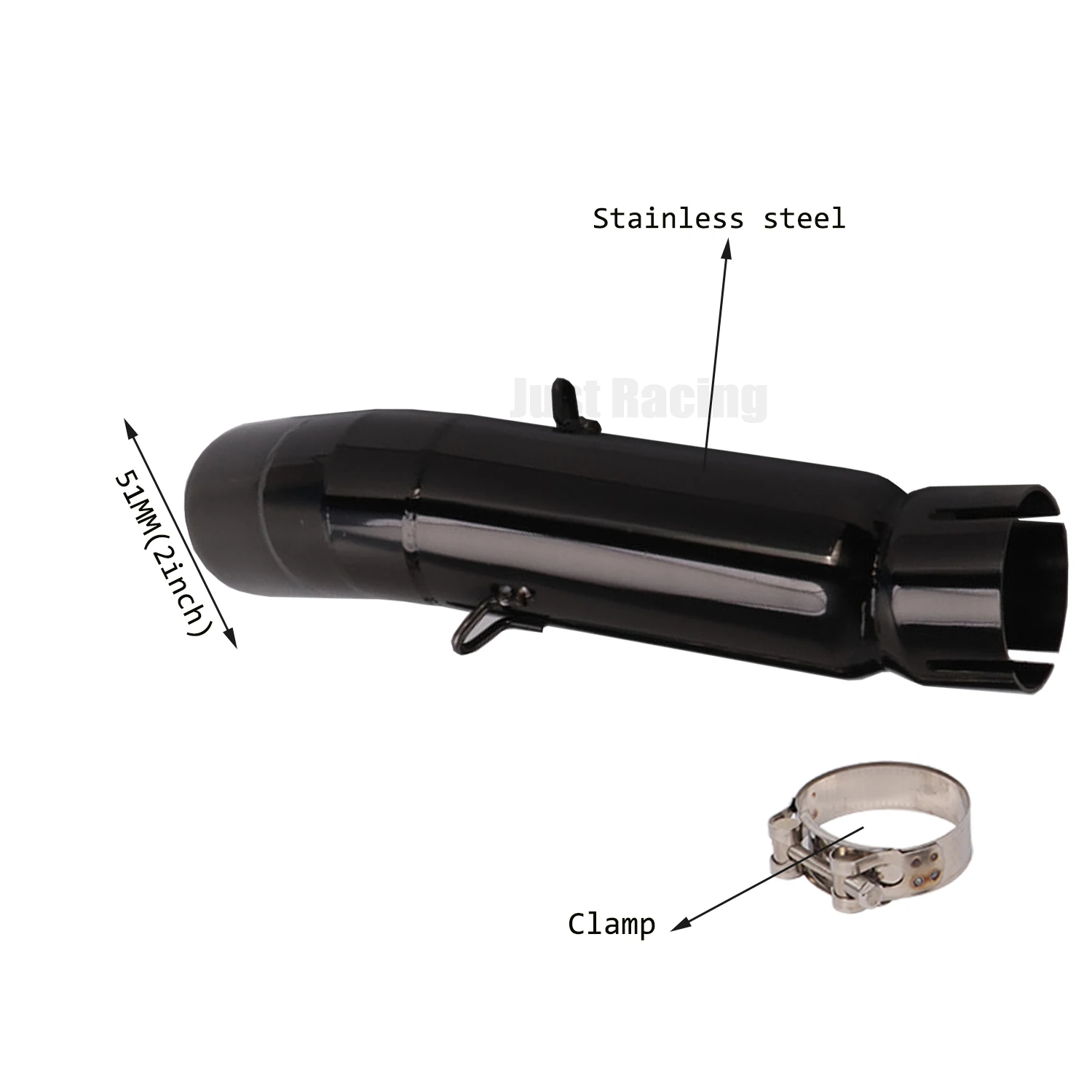 51MM Exhaust Slip on Muffler Pipe For Honda CBR500R CB500X F CB400 2013-2015 view 5