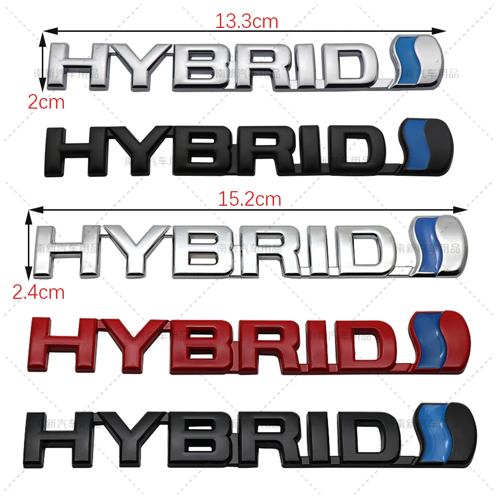 

Car Styling Hybrid 3D Rear Trunk Fender Metal Chrome Zinc Alloy Emblem Badge Decal for Toyota RAV 4 Prado Camry Corolla Yaris