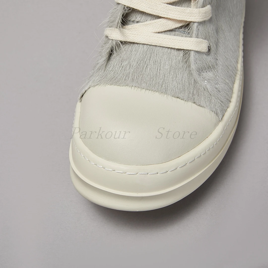 

Grey horsehair cowhide high top casual shoes, boots, sports quality, multifunctional, men's and women's classic fashion