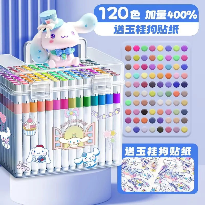 Sanrio Cinnamoroll Cartoon  Acrylic Marker Paintbrush For Kindergarten Students Paper-Tight Stackable Children'S Color Pen Set