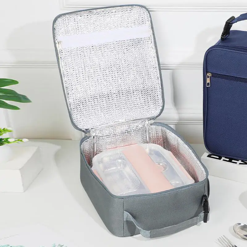 حقيبة غداء قابلة لإعادة الاستخدام للرجال والنساء مقاومة للماء من قماش أكسفورد حقيبة تبريد معزولة محمولة بسعة كبيرة صندوق غداء معزول