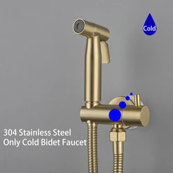 ULA Single Cold Water Bidet Faucet Gold Portable Bidet Sprayer Shower Set Toilet Shattaf Bidet Hygienic Shower Head