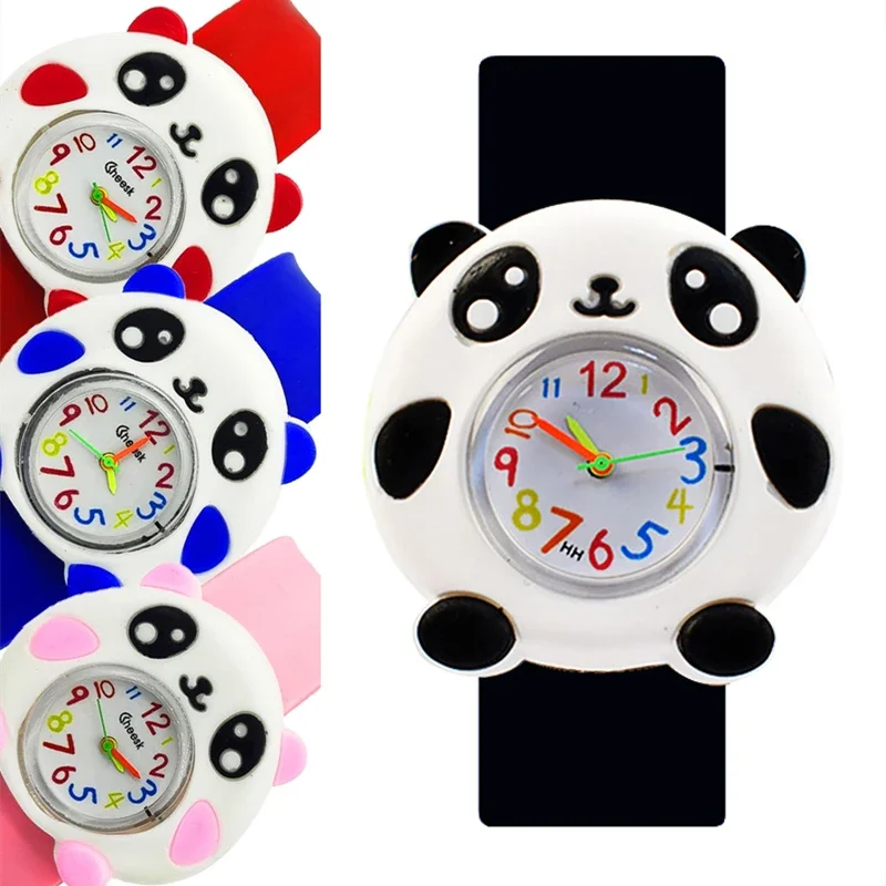 Black Panda Watch Kids 9 Designs Toy Baby Christmas Gift 3D Dog Watch Boy Children Watches Cartoon Penguin Watch Reloj Infantil