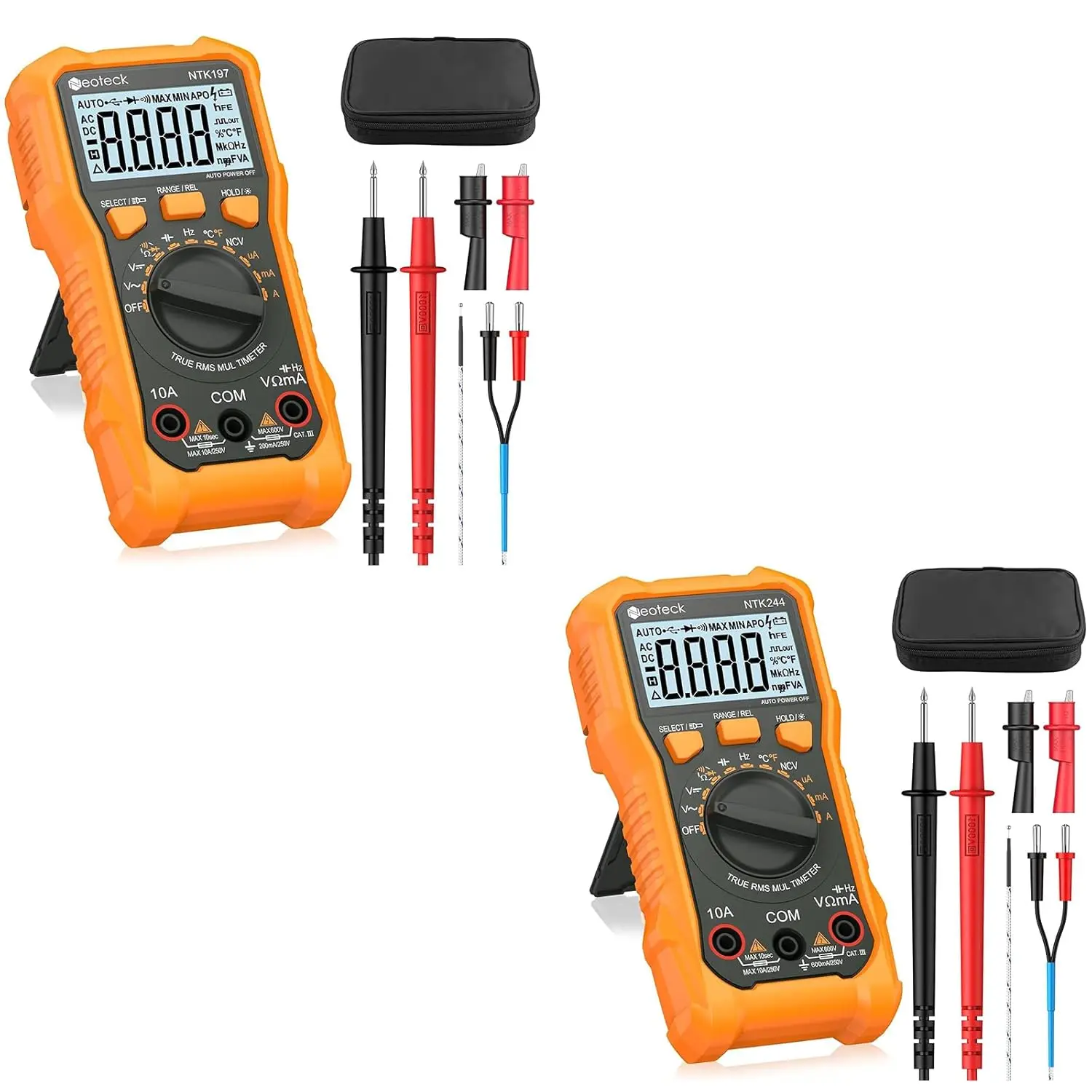 

Цифровой мультиметр 2000/6000 отсчетов с NCV, температурой, рабочим циклом, непрерывности, тестированием автомобилей