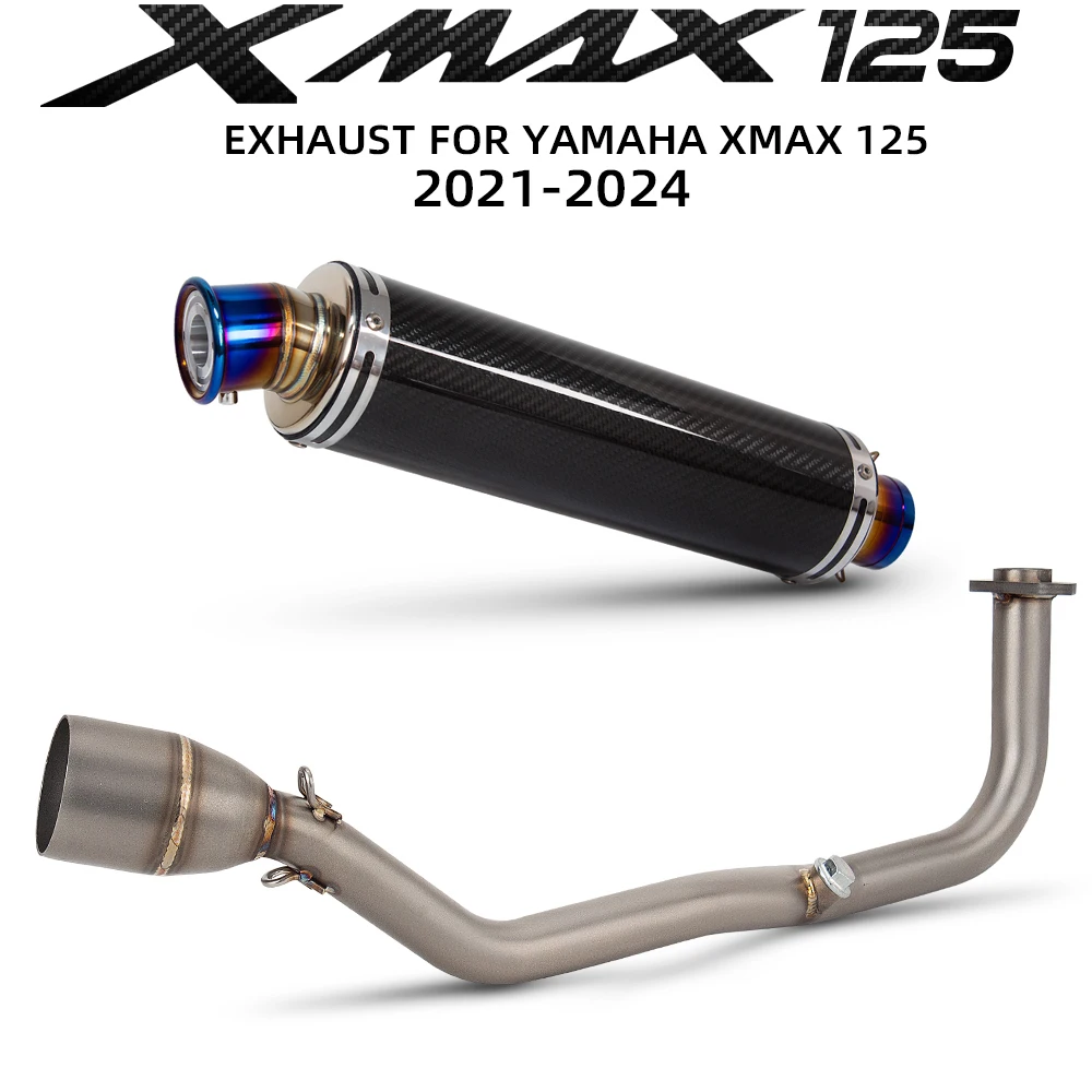 

Motorcycle Exhaust Full System Kit Manifold Header Line Pipe Escape Muffler With DB Killer For Yamaha XMAX125 XMAX-125 2021-2024
