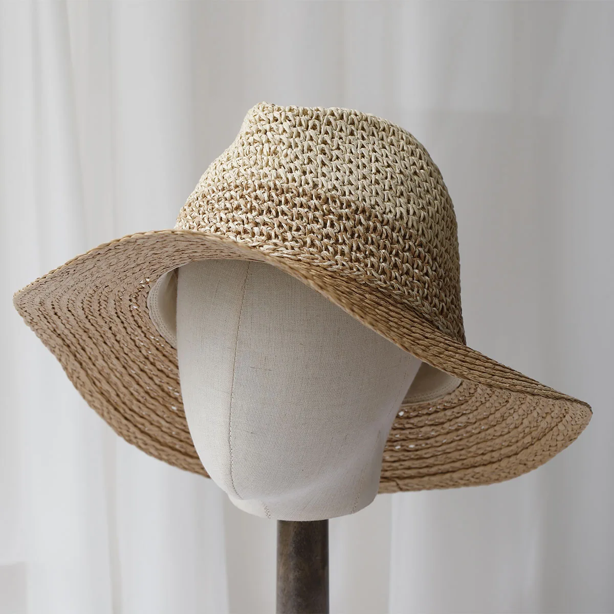 2024 New fashion Style bucket hat Multicolor Foldable Sun Crochet Hat For Beach, Travel And Vacation handmade straw hat