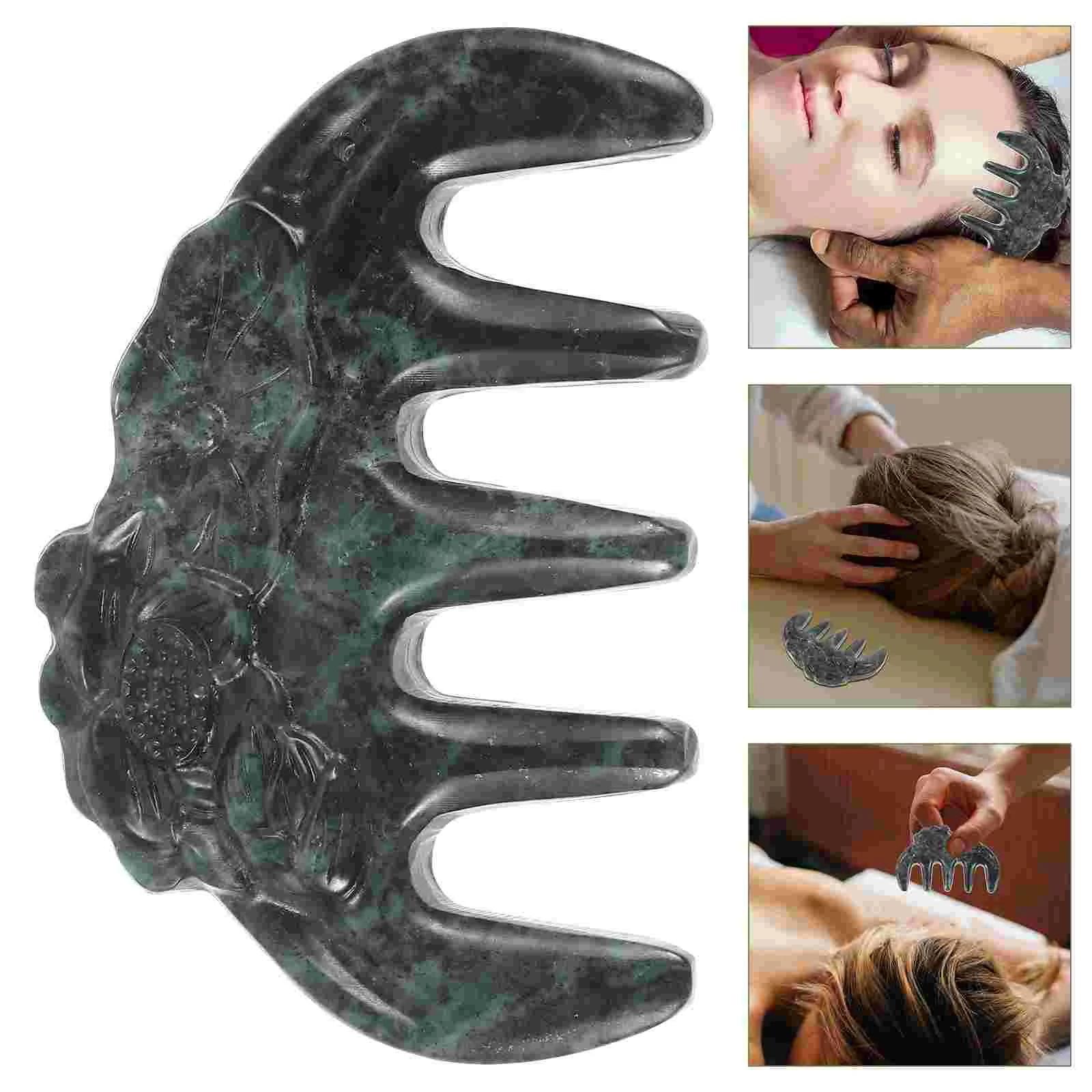 

Natural Tibetan Medicine King Jade Comb Scalp Massager Hair Massagers Tool Massaging Tools Health Guasha