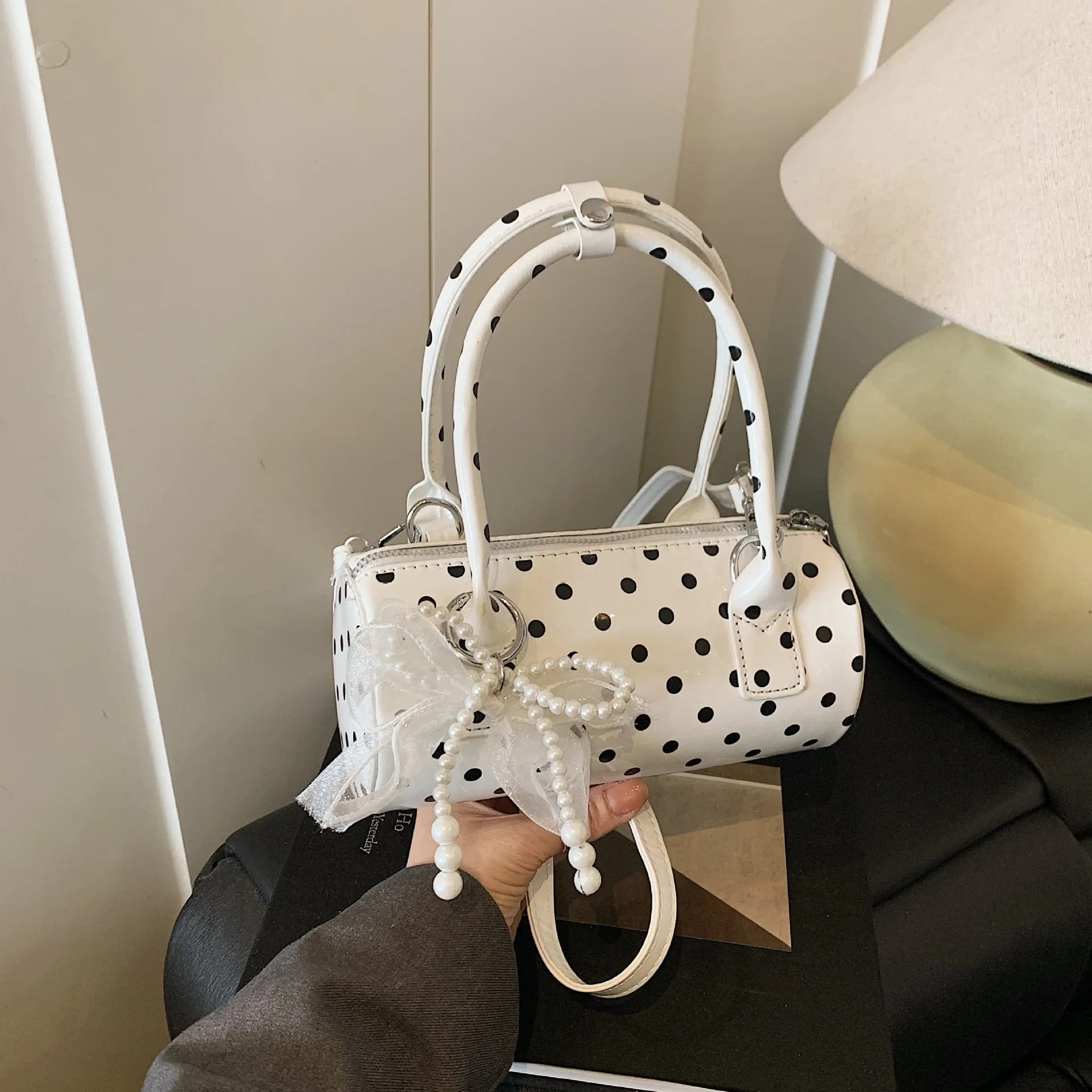 

2025 Niche Polka Dot Tote | Versatile Shoulder/Crossbody Purse for Women - Trendy Handheld Bag