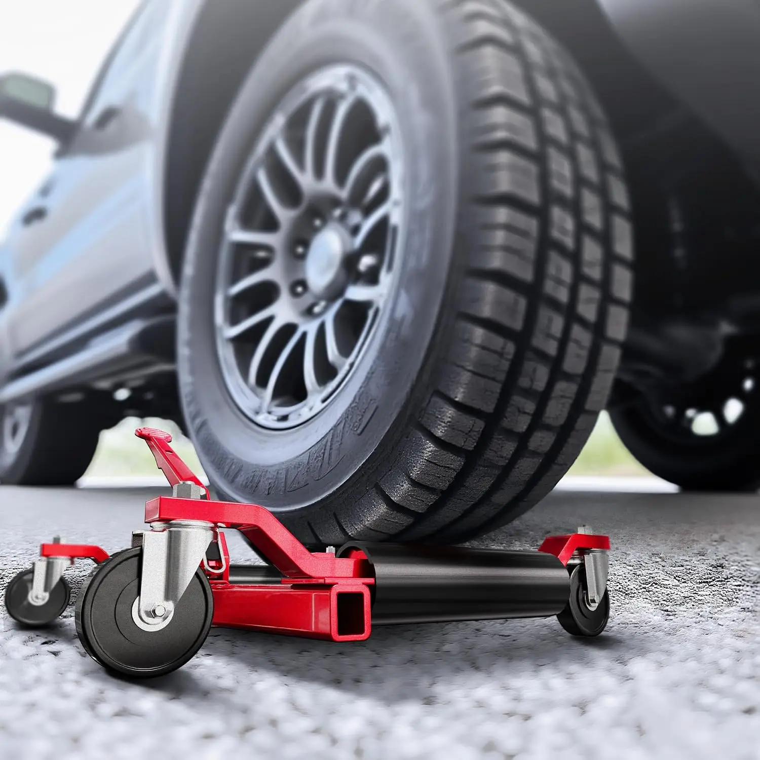 Car Dolly Jack Set of 2, Mechanical 1500-lbs Wheel Dolly, 9'' car Wheel Dolly Positioning Jack, Car Dollies for Vehicle Position
