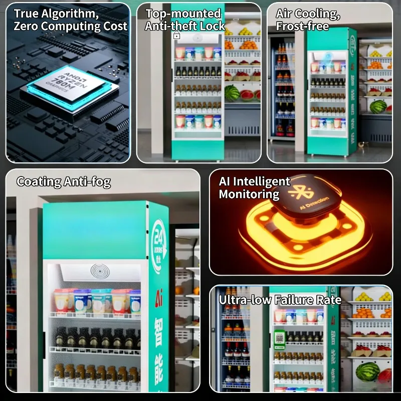 

【From China】Commercial Outdoor Vending Machine For Soda Chocolate Snacks Refrigerated Cloud Management Touch Screen Public Servi
