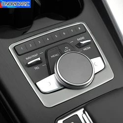 Stainless Steel Console Multimedia Control Panel Decoration Frame Cover Trim For Audi A4 B9 2017-2019 Car Interior Accessories