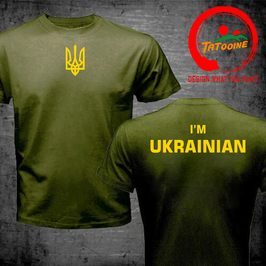 Unisex I'm Ukrainian Shirt Ukraine Trident Emblem T-shirt Women Ukrainian Patriotic T Shirt Front Back Print TShirt Casual Tops