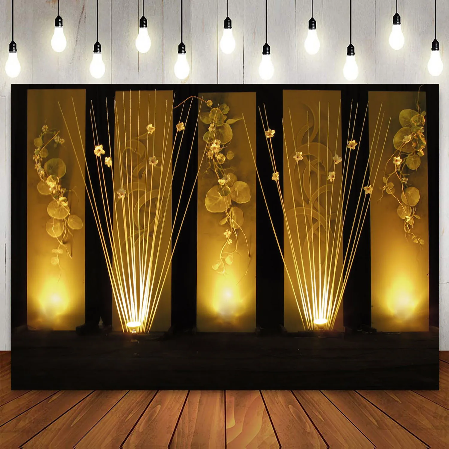 

The Great Gatsby Theme Birthday Party Decoration Banner Poster Backdrop 20s 1920s Prom Stage Dance Black Gold Background Custom