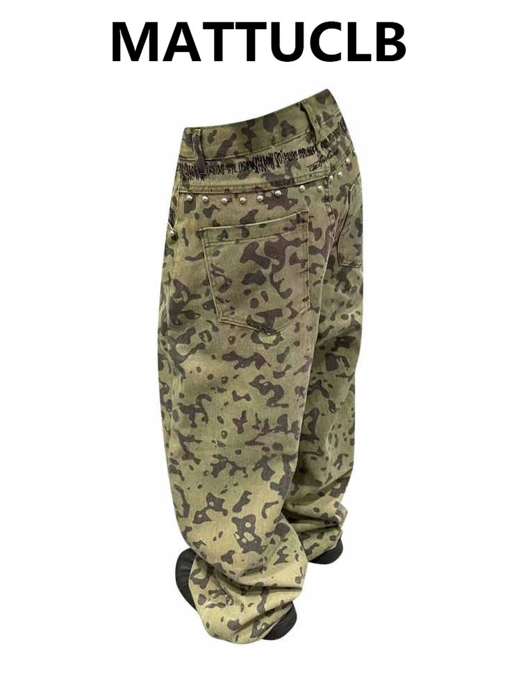 

Women's Jean Baggy Camouflage Wide Fit Denim Pants Boyfriend Punk Grunge Y2K Japanese Harajuku 2000s High Street American Retro