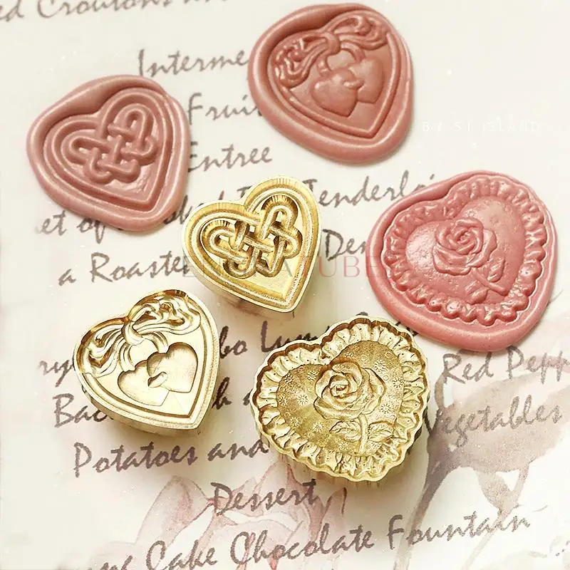 3D Embossed Wax Seal Stamp Rose Pillow Love Locks True Lover Knot For DIY Gift Wrapping Wedding Greeting Card Decoration Tools