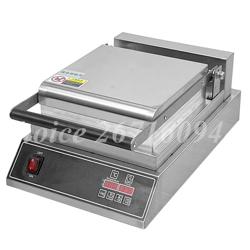 

Commercial 110V 220V Electric Single Waffle Cone Maker with 10 Piece Non-stick Cookies Biscuit Machine 403 Stainless Steel