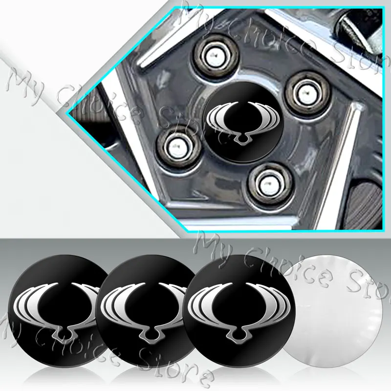 4Pcs 56mm Aluminum Car Styling Wheel Center Hub Caps Sticker For Ssangyong Korando Rexton 2 Tivolan Kyron Actyon Accessories