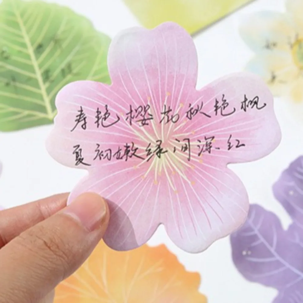 

30sheets Leaves and Flowers Sticky Notes Cute Simulated Leaves Memo Notes Creative Memo Pad Sticky Paper Kawaii Stationery