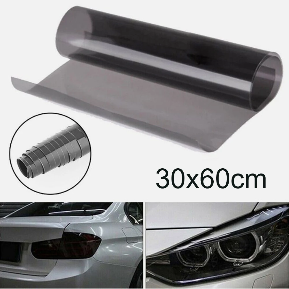 30x60cm Glossy Headlight Taillight Fog Light Windshield Tint Film Light Black Auto Body Film Cover Car Styling Accessories