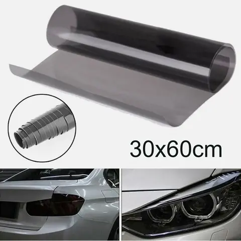 30x60cm Glossy Headlight Taillight Fog Light Windshield Tint Film Light Black Auto Body Film Cover Car Styling Accessories
