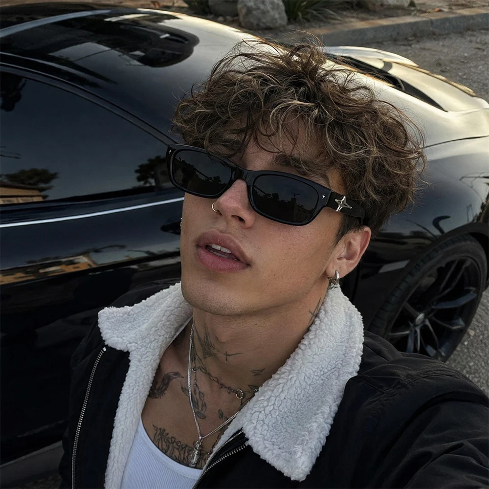 Neue Y2K Punk Star Square Sonnenbrille für Männer und Frauen Luxus Designer UV400 Schutz Retro Reise Outdoor Sonnenbrillen ﻿ – Detail 1