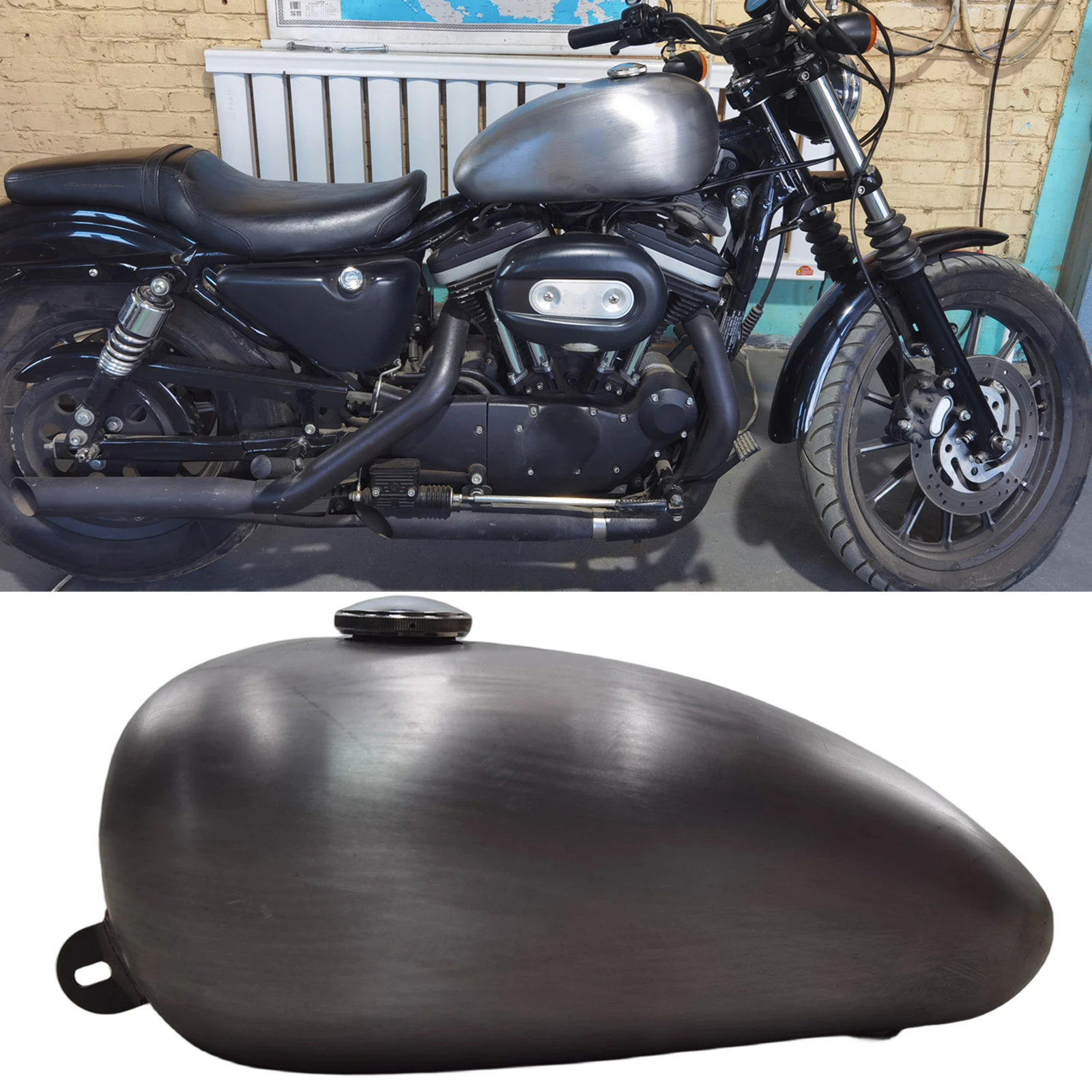 For Harley Sporster XL1200 883 1995-2003 10L Motorcycle Petrol Gas Fuel Tank