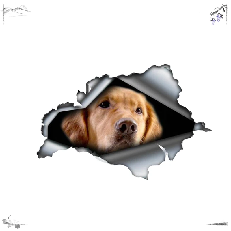 

Interesting Car Sticker Golden Retriever 3D Car Window Accessories Decal Laser 13cm*9cm,KK