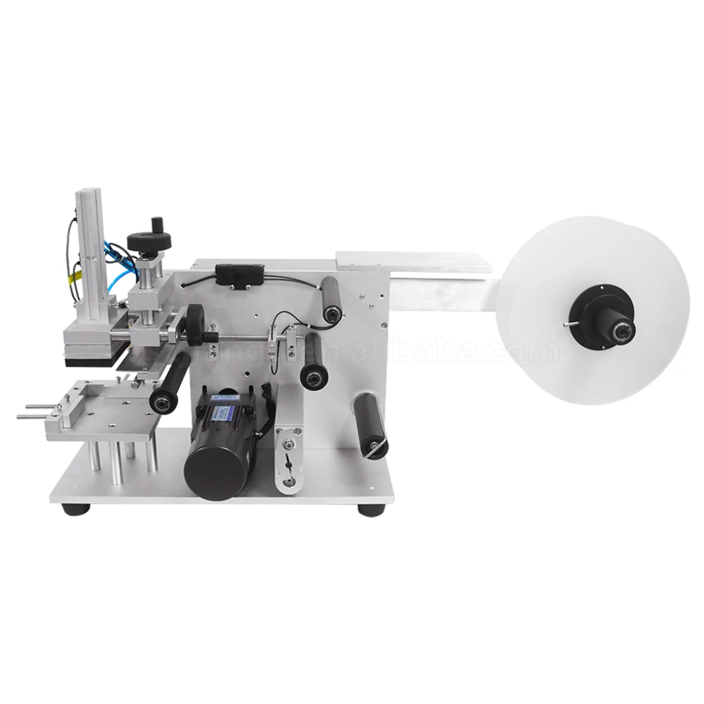 Etiquetadora de botellas cuadradas de borde plano, etiquetadora de pegatinas, LT-60, máquina etiquetadora manual eléctrica de escritorio semiautomática