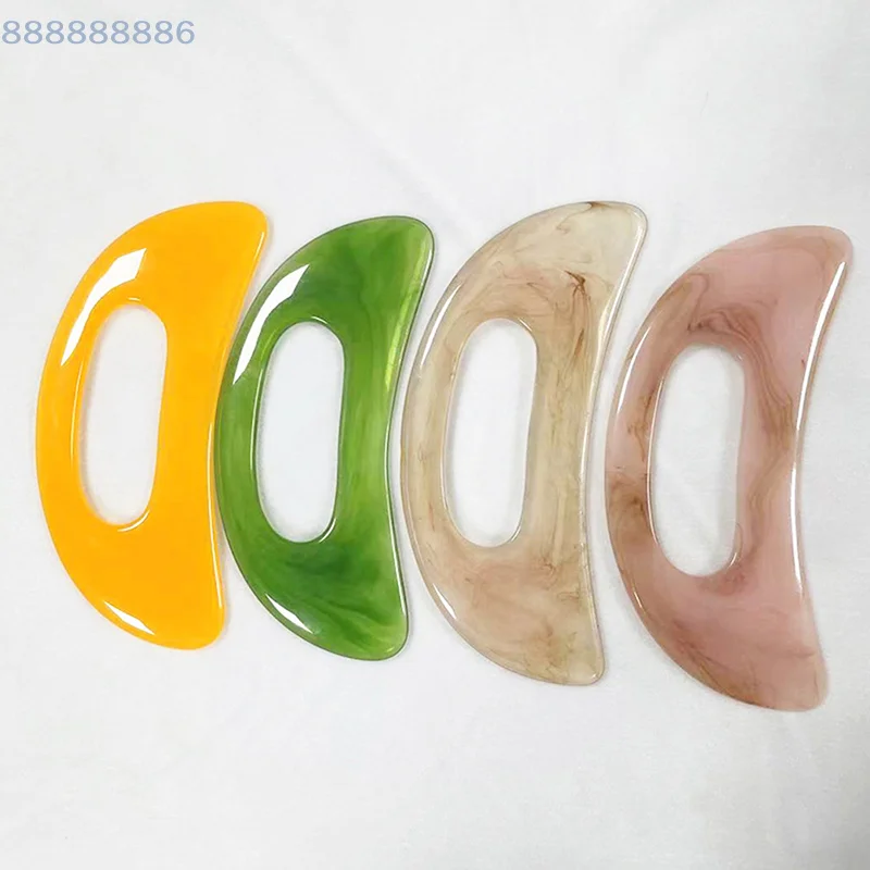 [B]Curved Blade Shaped Facial Scraping Board 1PC Guasha Board Natural Stone Synthetic Resin Scrpy Aping Board Massage Tool