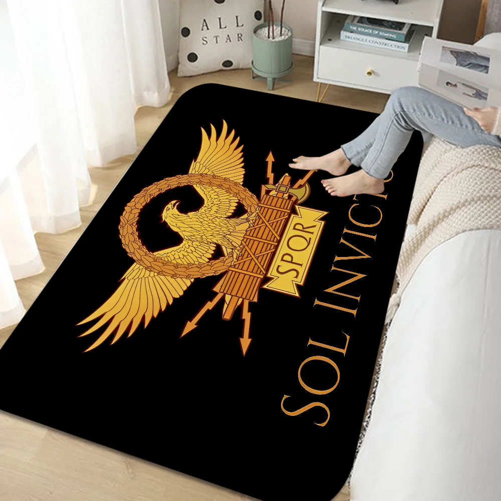 Roman SPQR printed Hallway Carpet Non-Slip Laundry Room Mat Laundry Decor Balcony Child Living Room Bedside Area Rugs