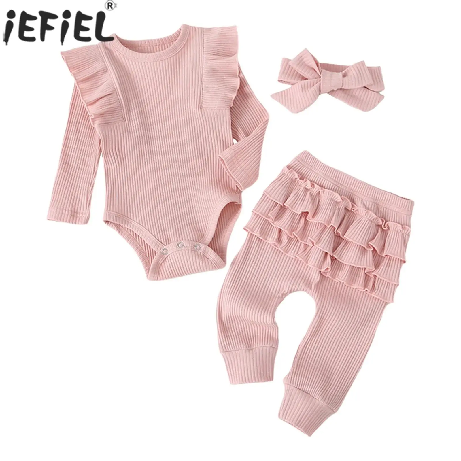 

Комбинезон с длинными рукавами и рюшами для девочек, с повязкой на голову, для свадьбы, дня рождения, фотосессий, повседневной носки