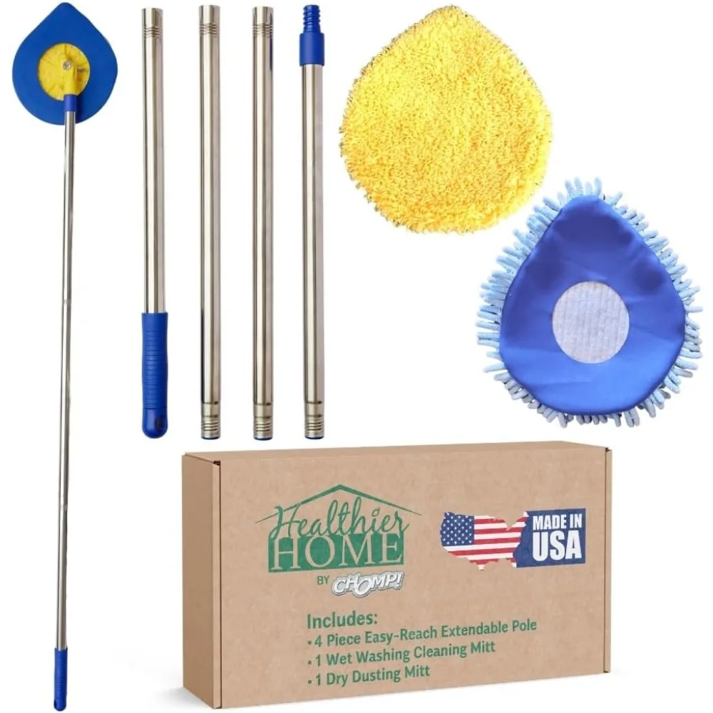 

Extendable Wall Washer and Ceiling Cleaner with Reusable Microfiber Pad, 26-60 in Pole for Dust and Wet Wash