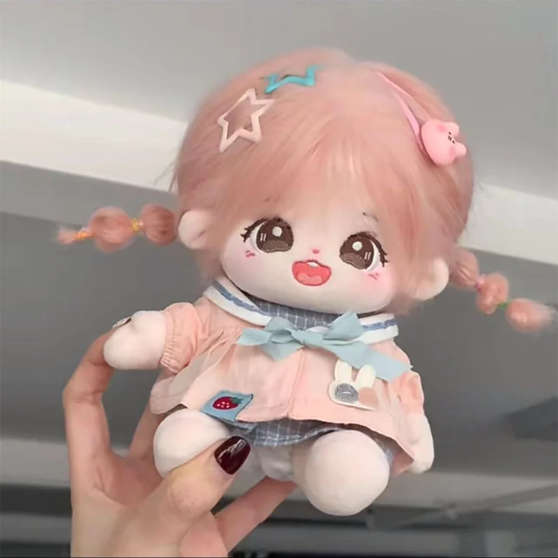 New Arrival 20cm Pink Fried Hair Cute No Attributes Soft Plush Doll Body Toy Cosplay Cute Gift