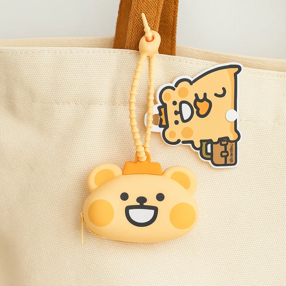 

Wallet Bear Coin Purse Keychain Dust-proof Anti-Lost Mini Silicone Key Bag Trinket Portable Cartoon Earphone Storage Bag