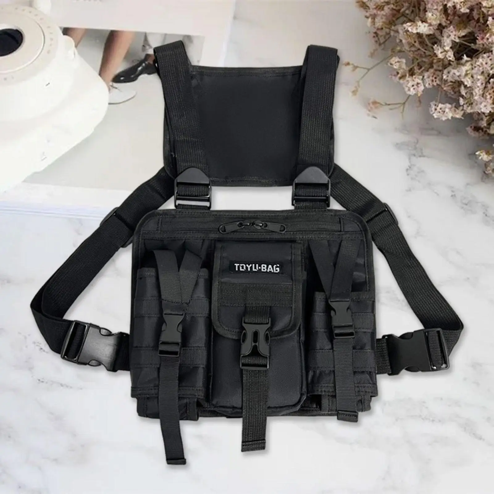 Sports Chest Bag Outdoor Training for Men and Women Portable Front Running Vest Bag for Running Cycling Travel Workouts Camping