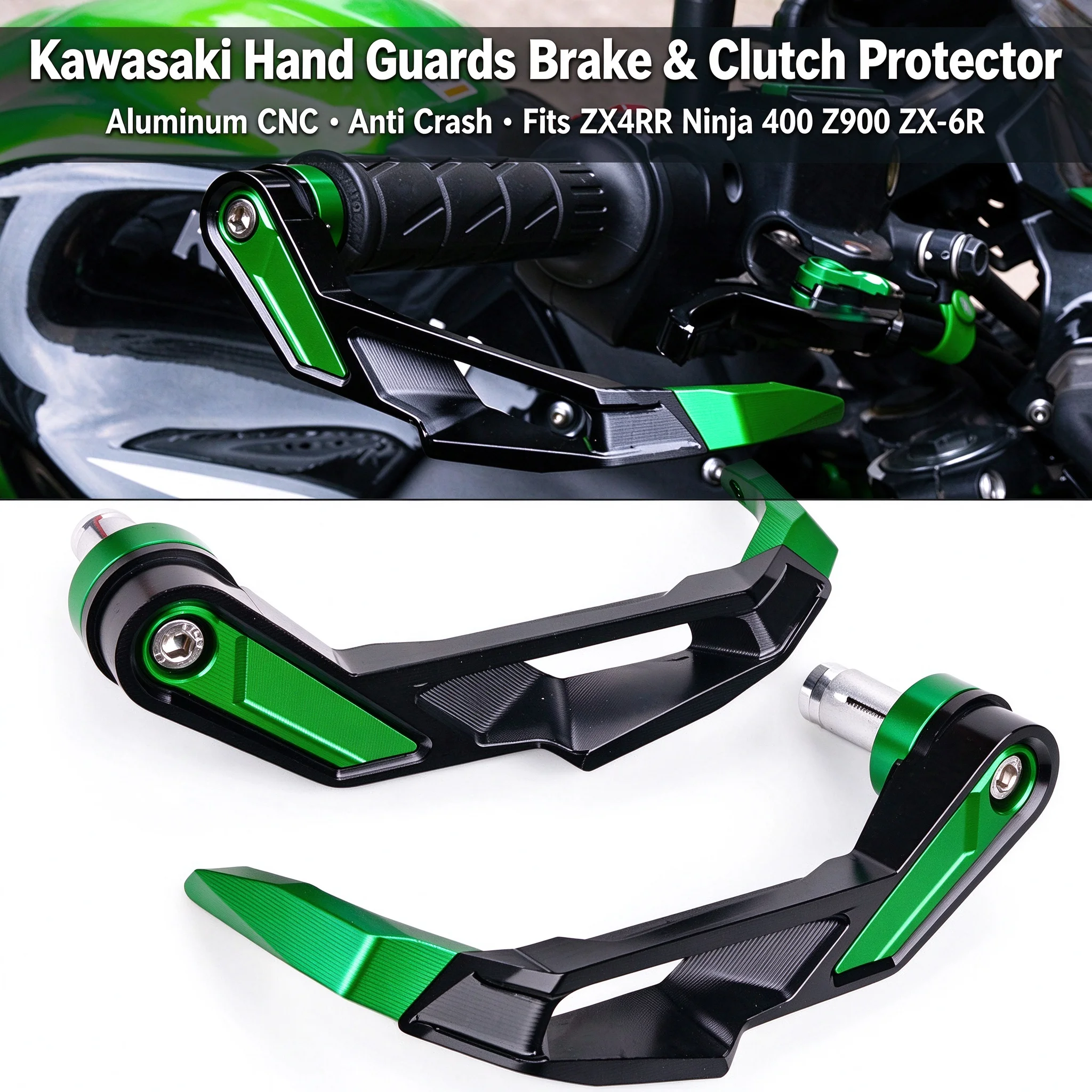 Motorcycle Hand Guards Brake Clutch Protector for Kawasaki ZX4RR Ninja 400 Z900 ZX6R Aluminum CNC Handlebar Guards Anti Crash