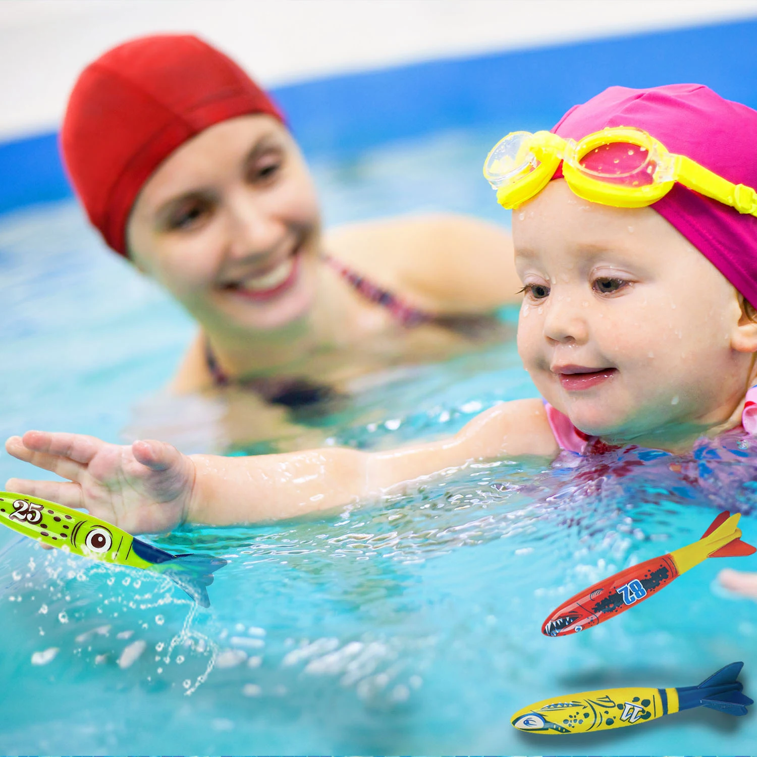 Sommer Tauchen Training Spielzeug Torpedos Haie Oktopus Unterwasser Wasserspiele Training Schwimmbad Geschenke Set Spielzeug für Kinder