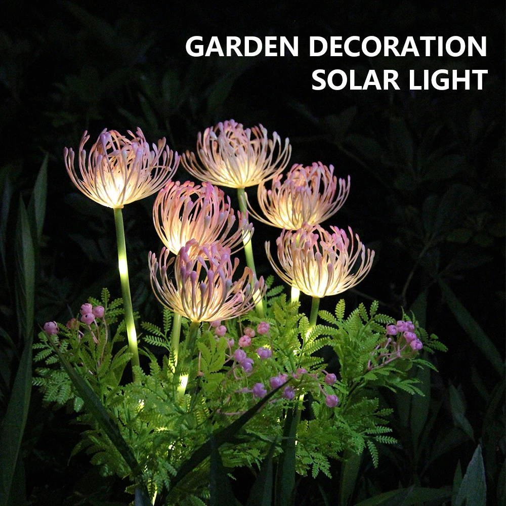 luminaria-solar-de-jardim-em-formato-de-flor-para-solo-a-prova-d'Agua-linda-decoracao-floral-para-feriados-quintal-e-gramado