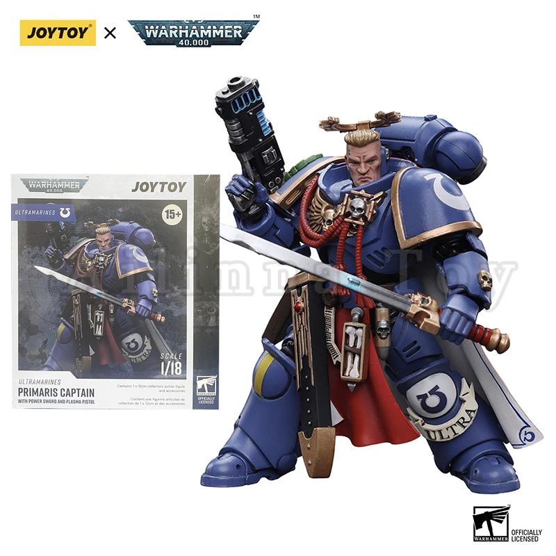 Joytoy 1/18 Actiefiguur 40K Primaris Kapitein Met Krachtig Zwaard En Plasmapistool Anime Militair Model